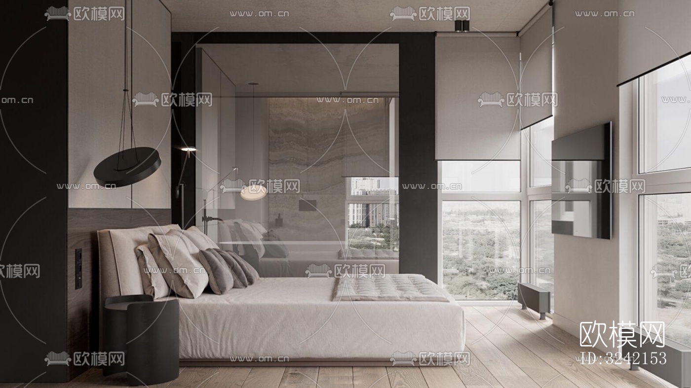 现代客餐厅效果图下载（渲染图16）