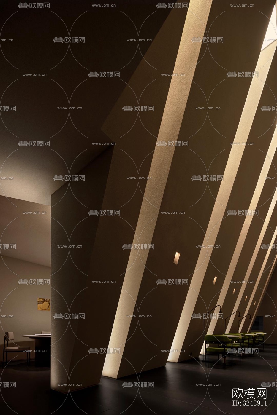 现代中餐厅效果图下载（渲染图2）