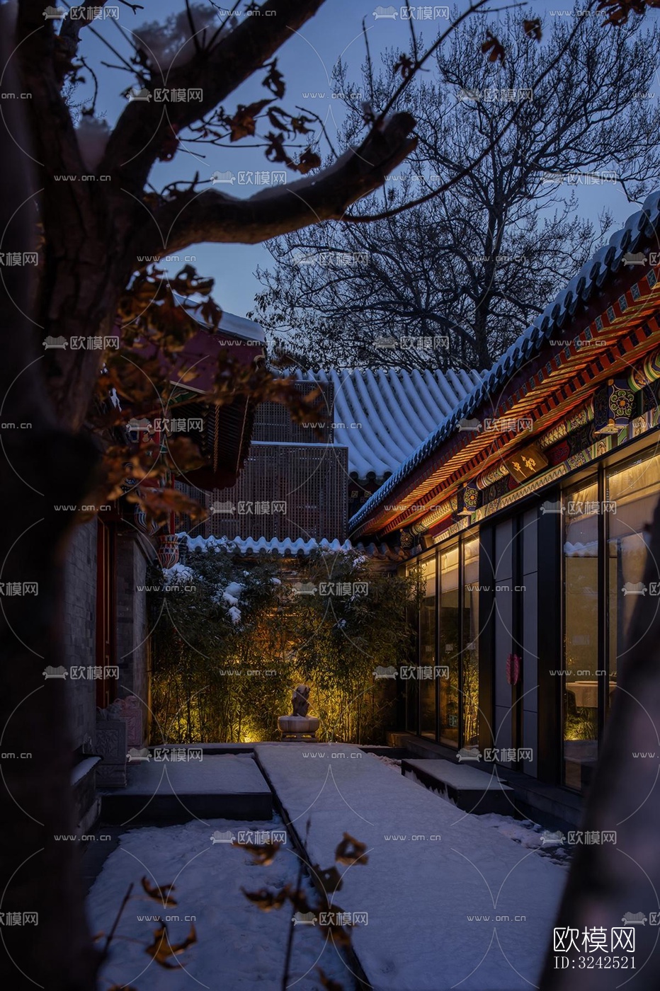 中式中餐厅效果图下载（渲染图18）