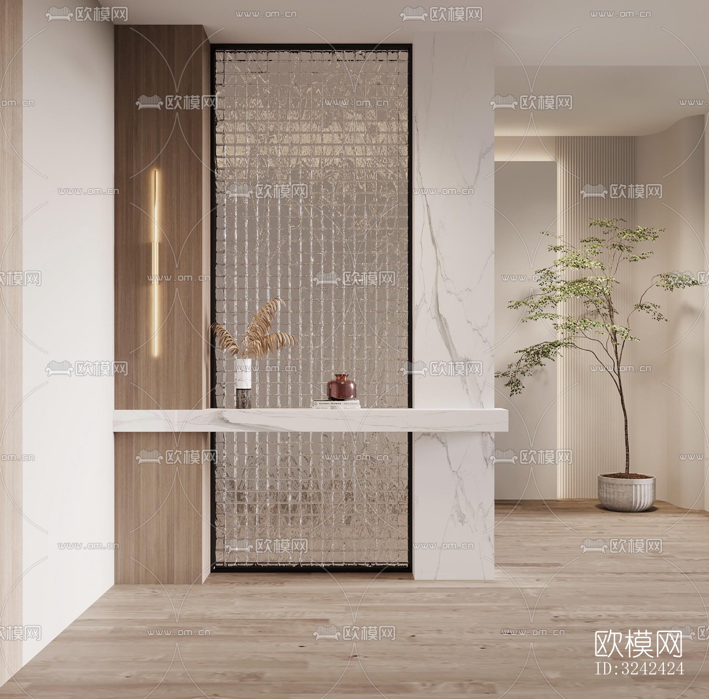 现代玄关过道效果图下载（渲染图5）