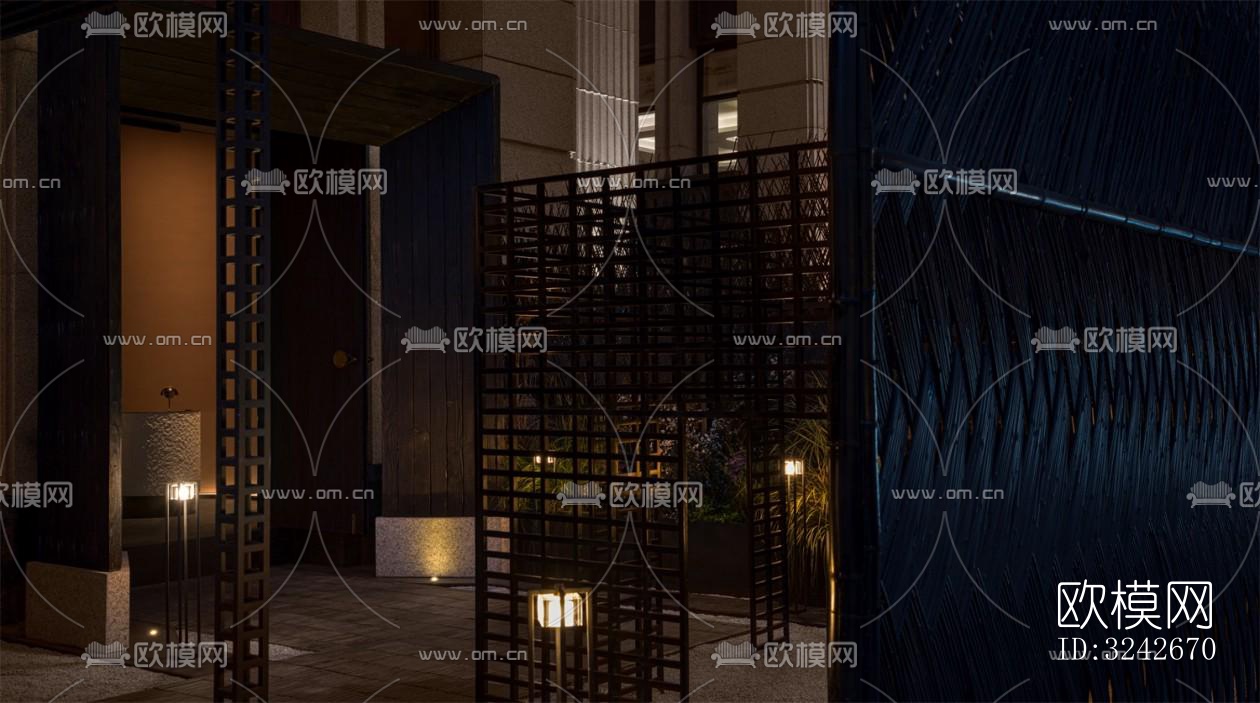 新中式中餐厅效果图下载（渲染图16）