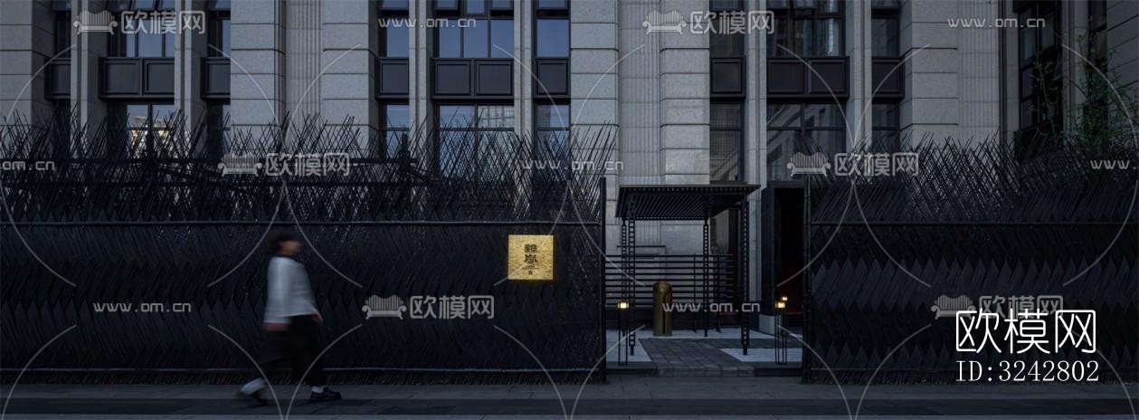 新中式中餐厅效果图下载（渲染图5）