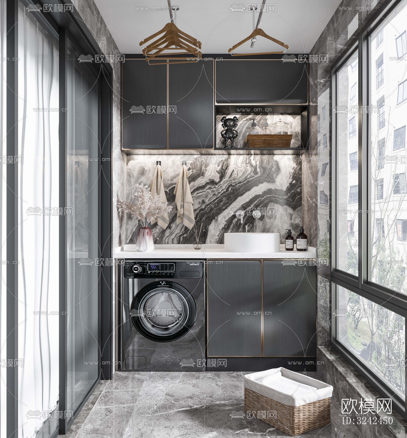 现代阳台花园效果图下载（渲染图5）