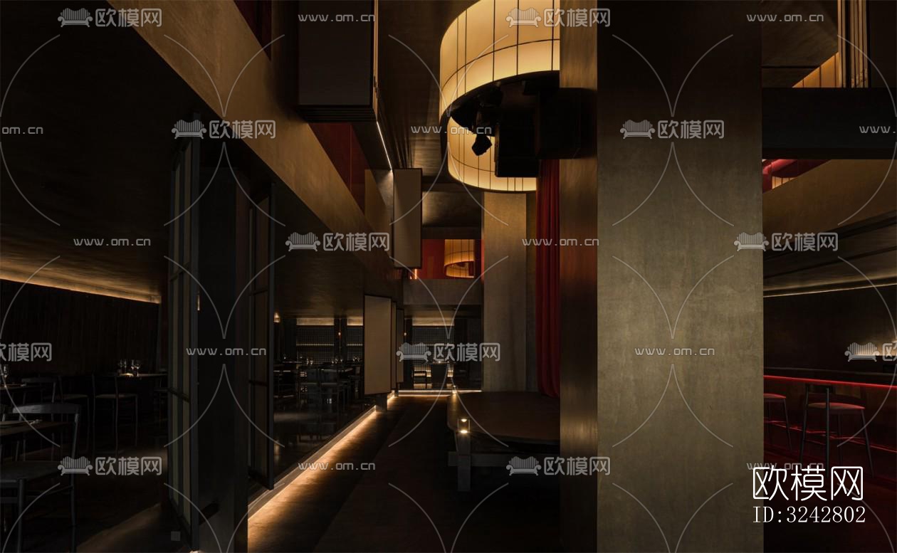 新中式中餐厅效果图下载（渲染图4）