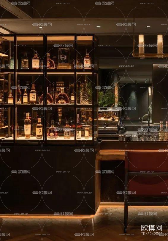 新中式中餐厅效果图下载（渲染图5）