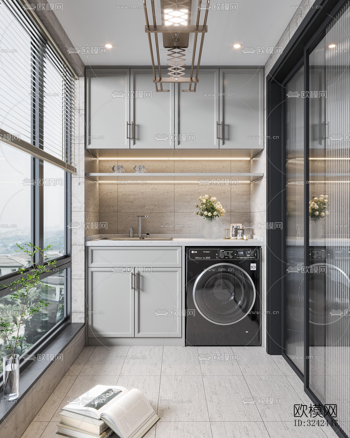 现代阳台花园效果图下载（渲染图1）