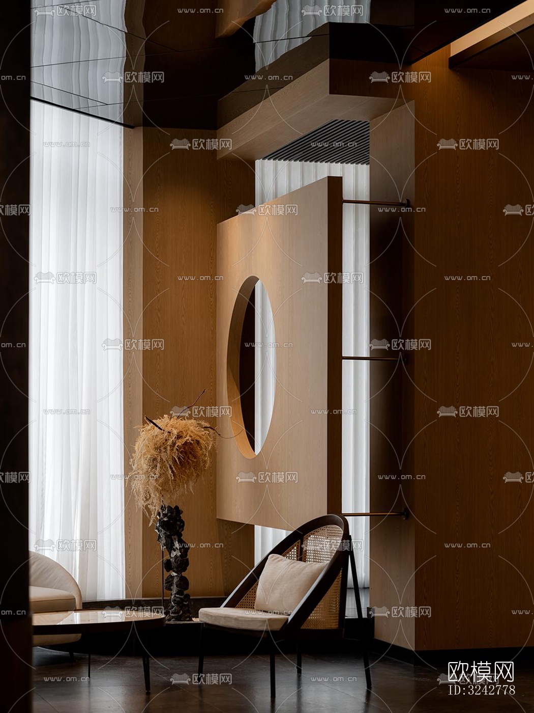 新中式中餐厅效果图下载（渲染图1）