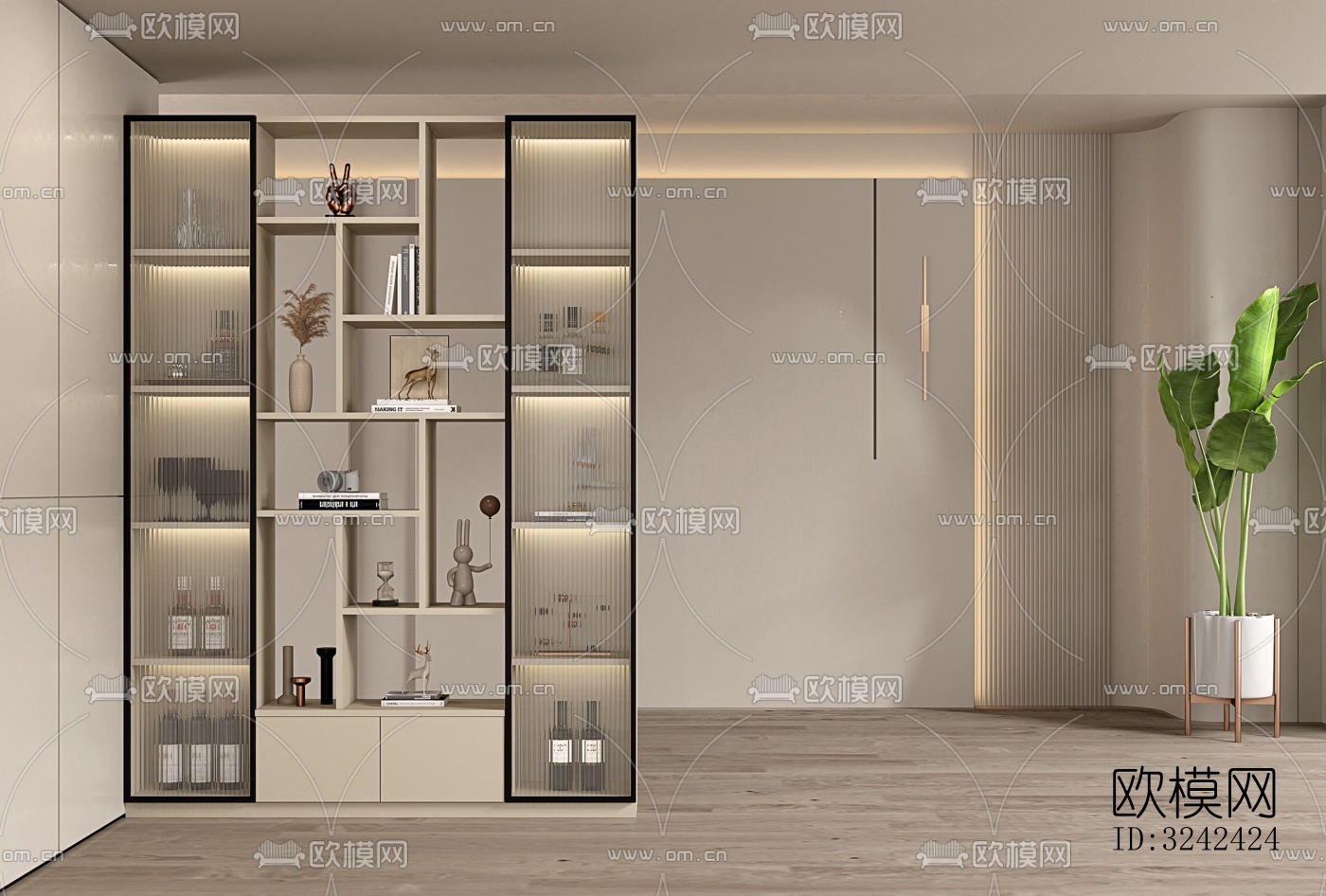 现代玄关过道效果图下载（渲染图1）