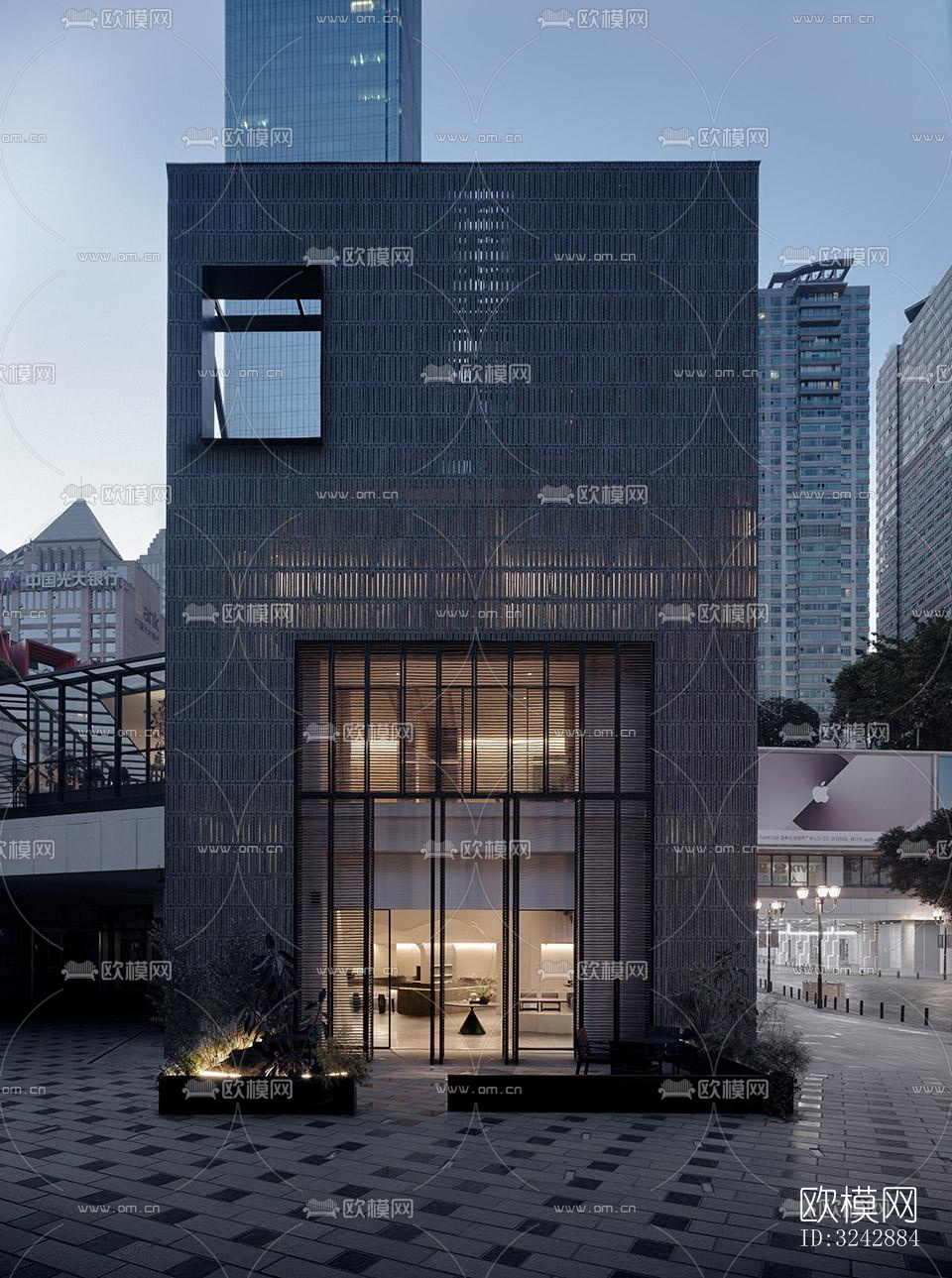 现代中餐厅效果图下载（渲染图16）