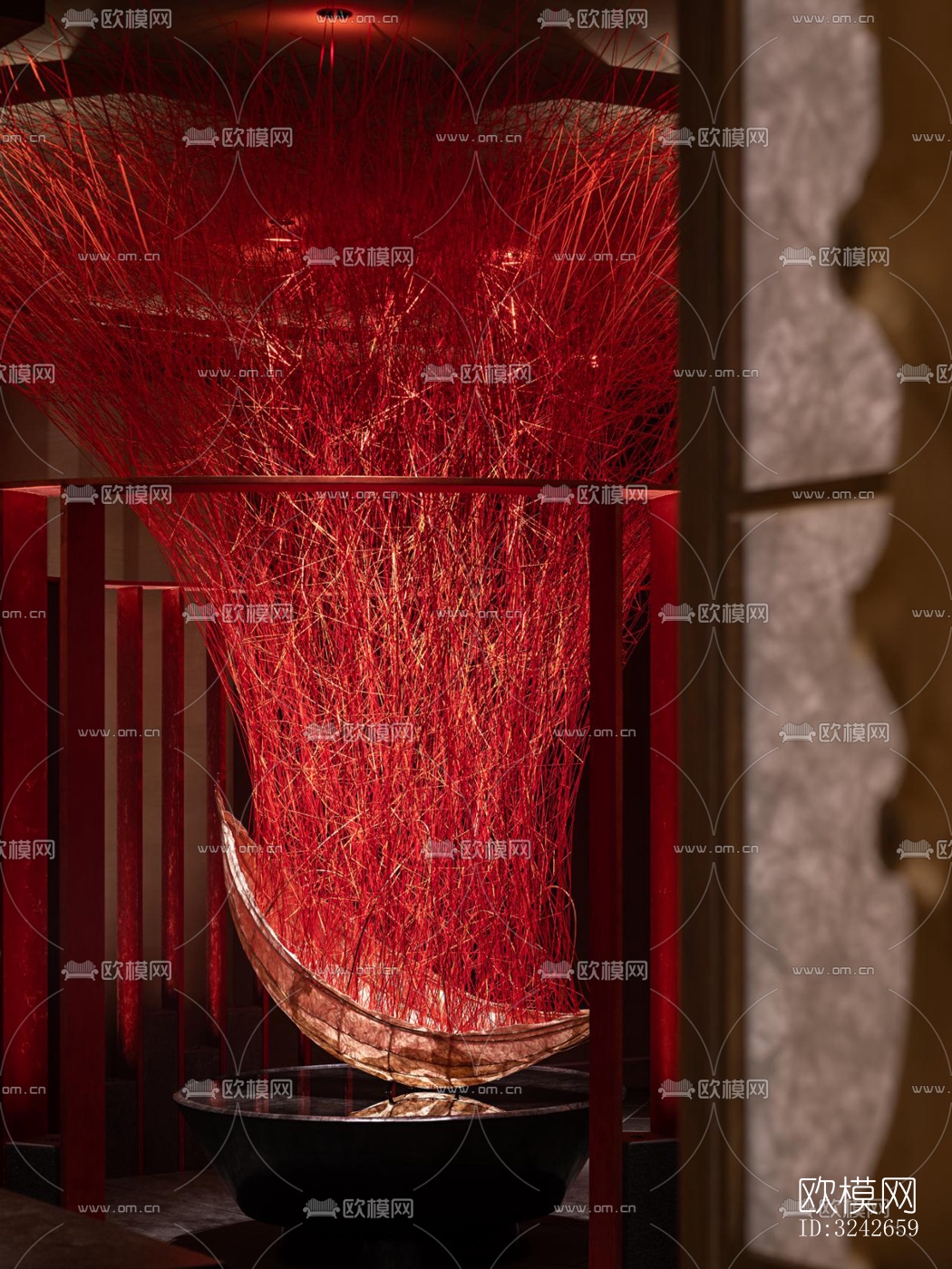 新中式中餐厅效果图下载（渲染图9）