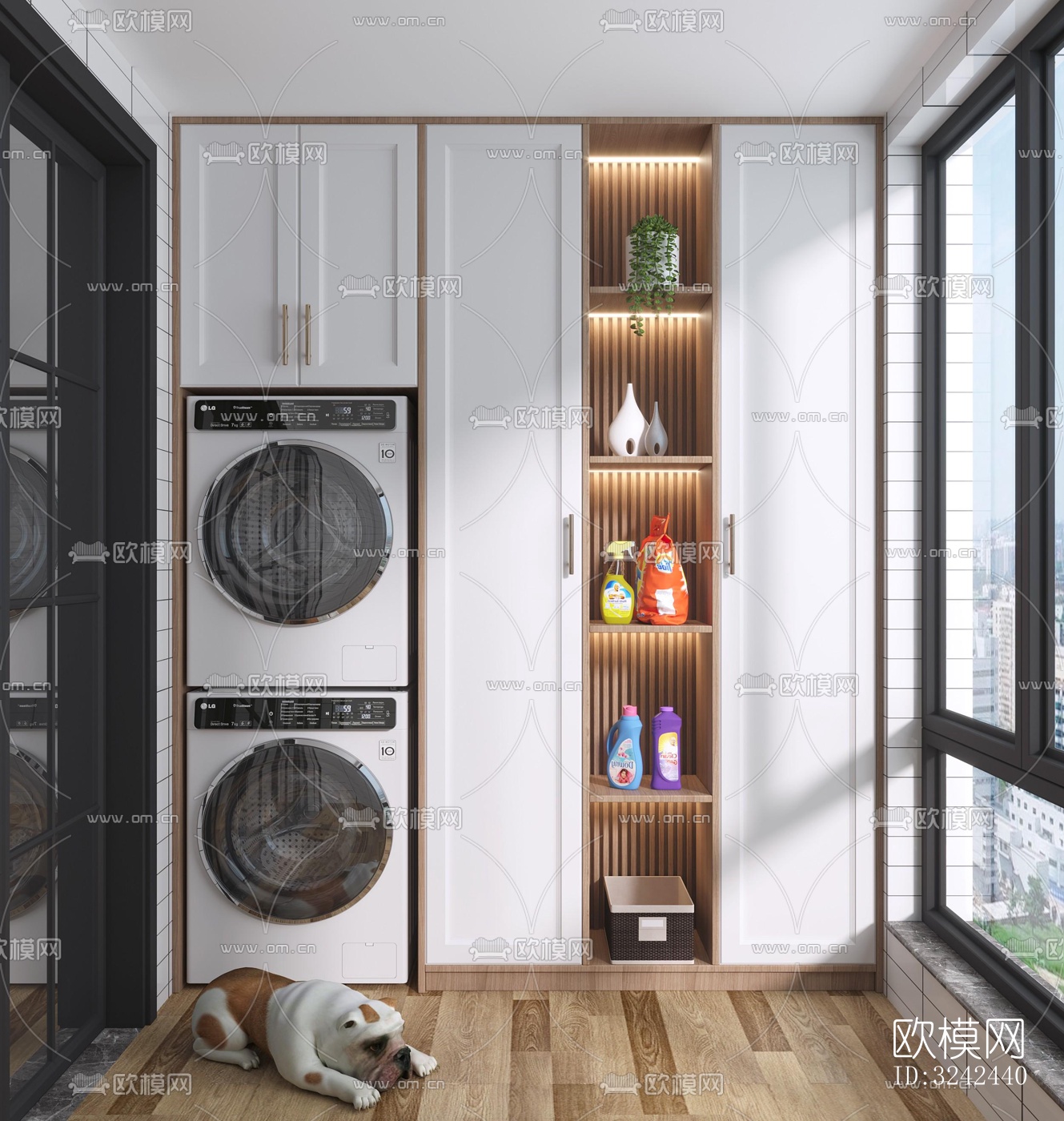 现代阳台花园效果图下载（渲染图1）