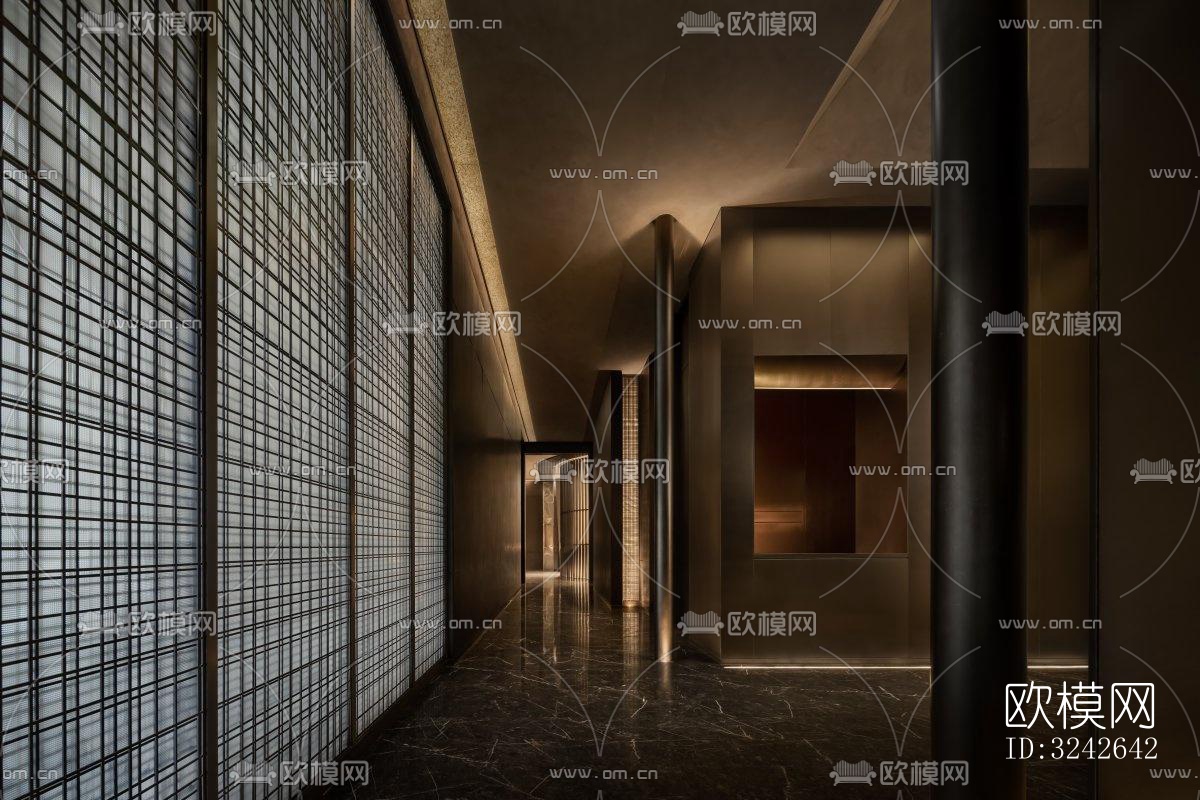 新中式中餐厅效果图下载（渲染图4）