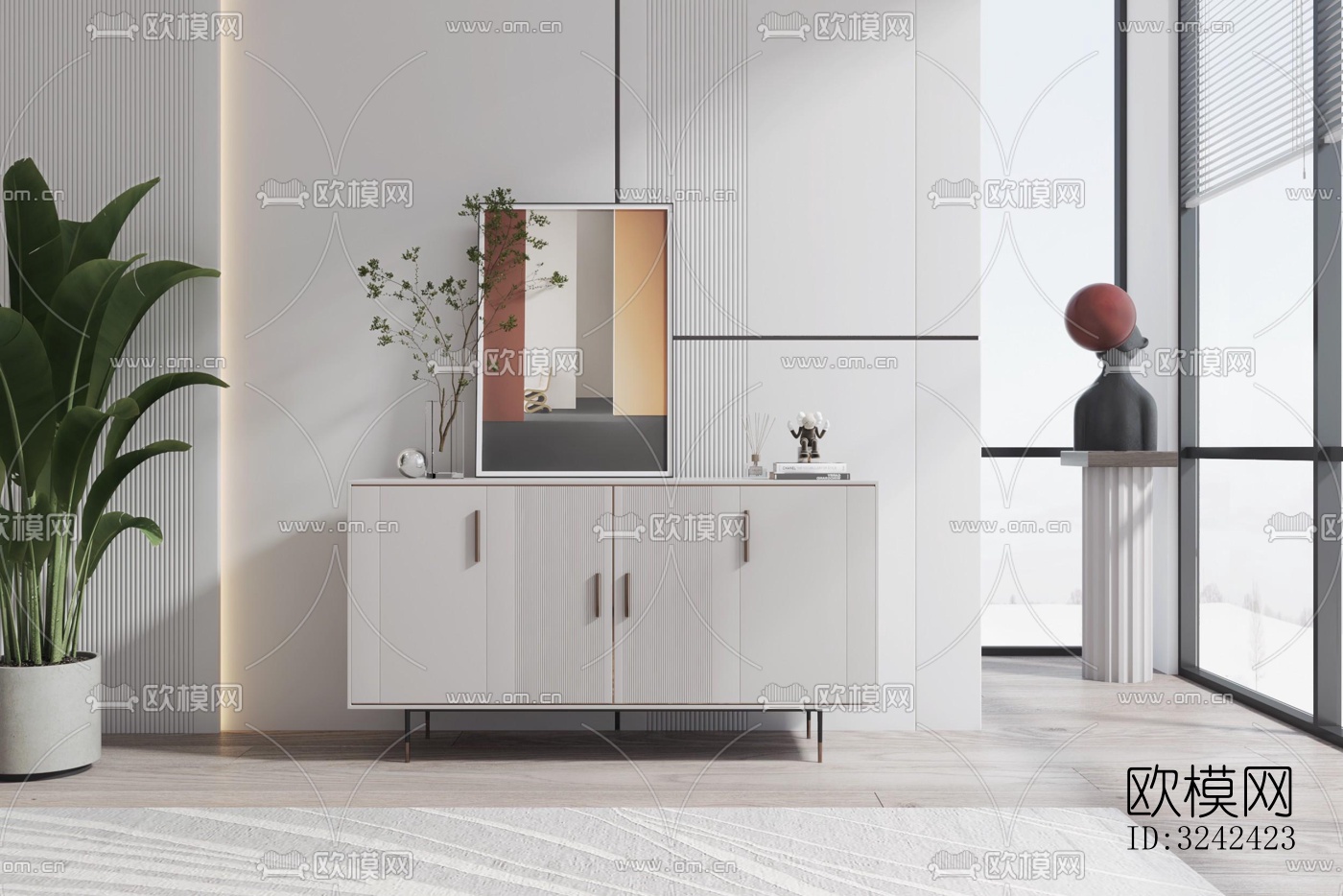 现代玄关过道效果图下载（渲染图5）