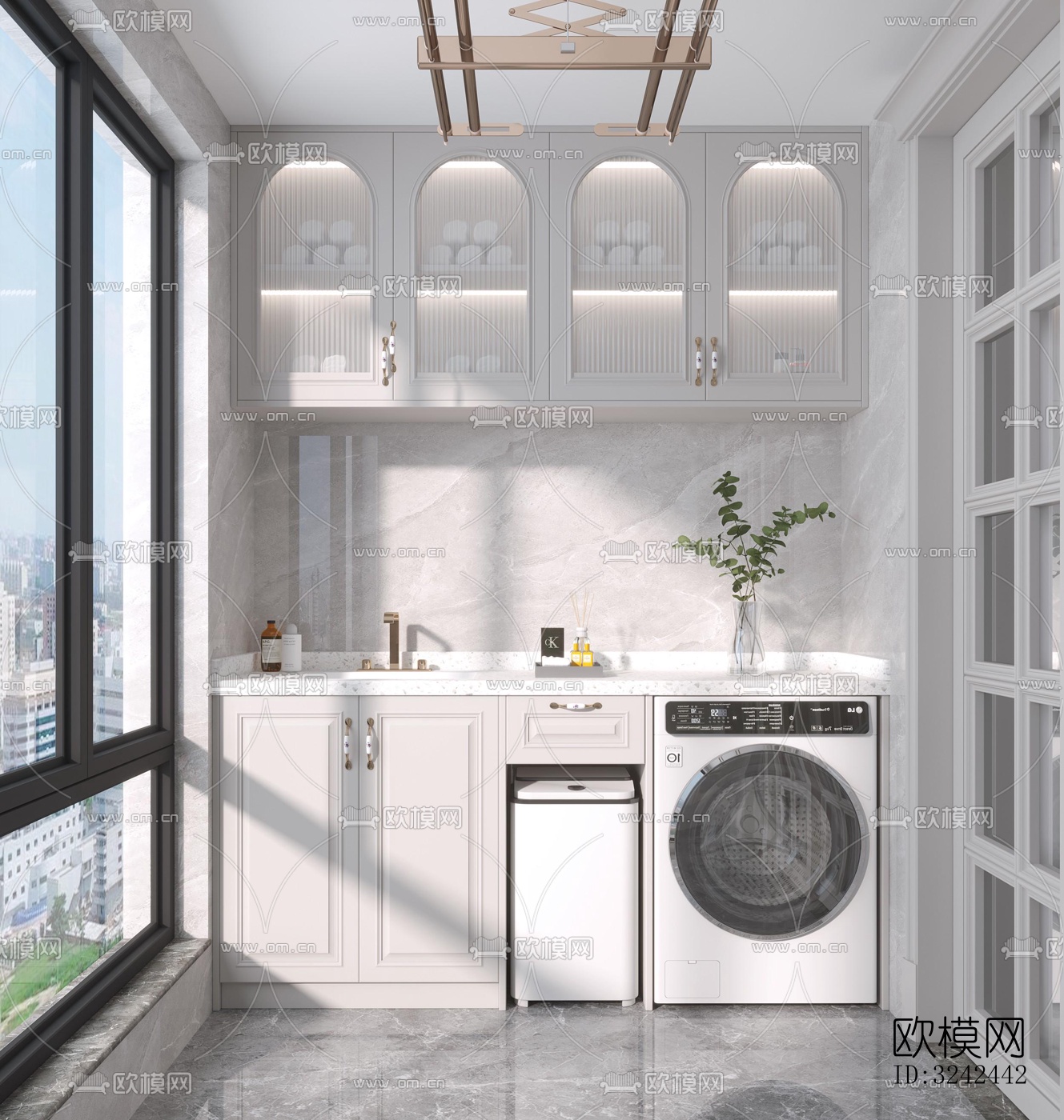 现代阳台花园效果图下载（渲染图1）