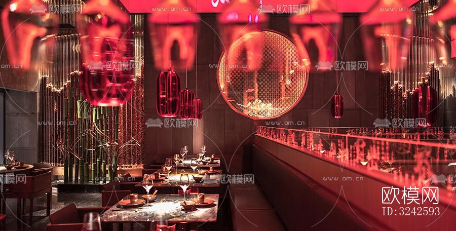 新中式中餐厅效果图下载（渲染图14）