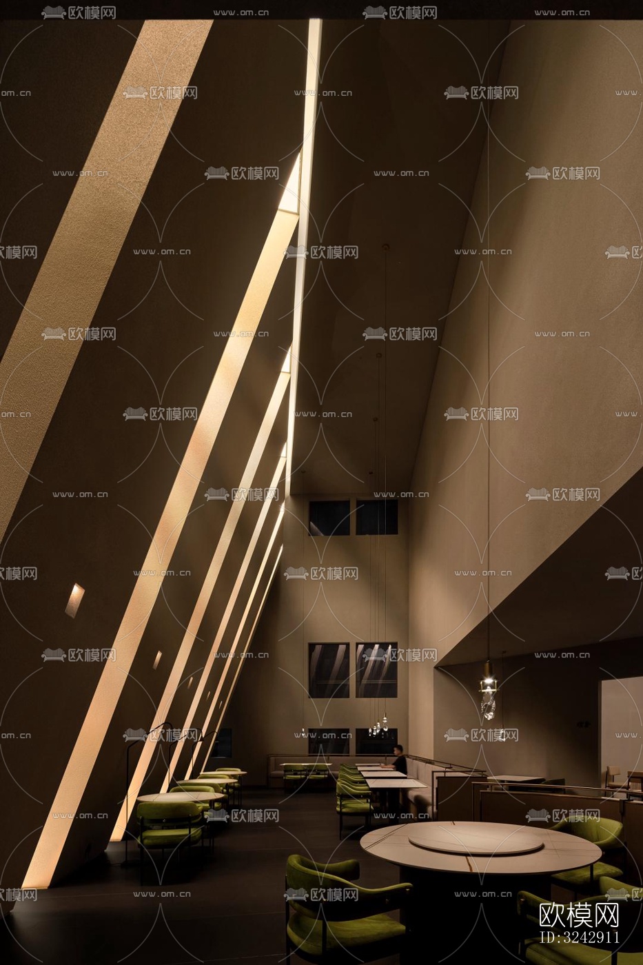 现代中餐厅效果图下载（渲染图4）