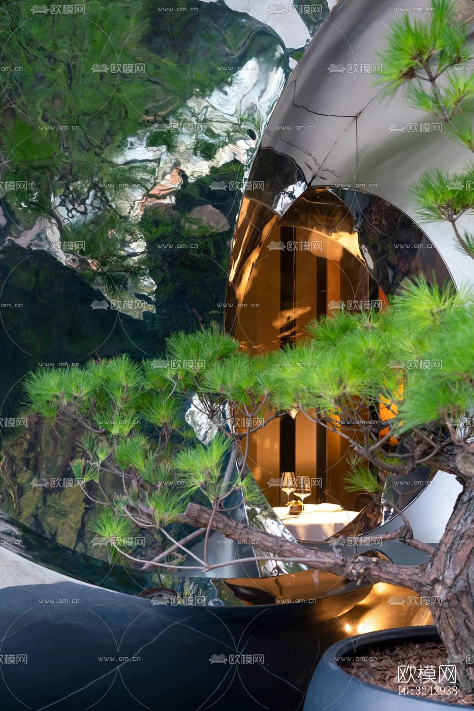 现代中餐厅效果图下载（渲染图10）