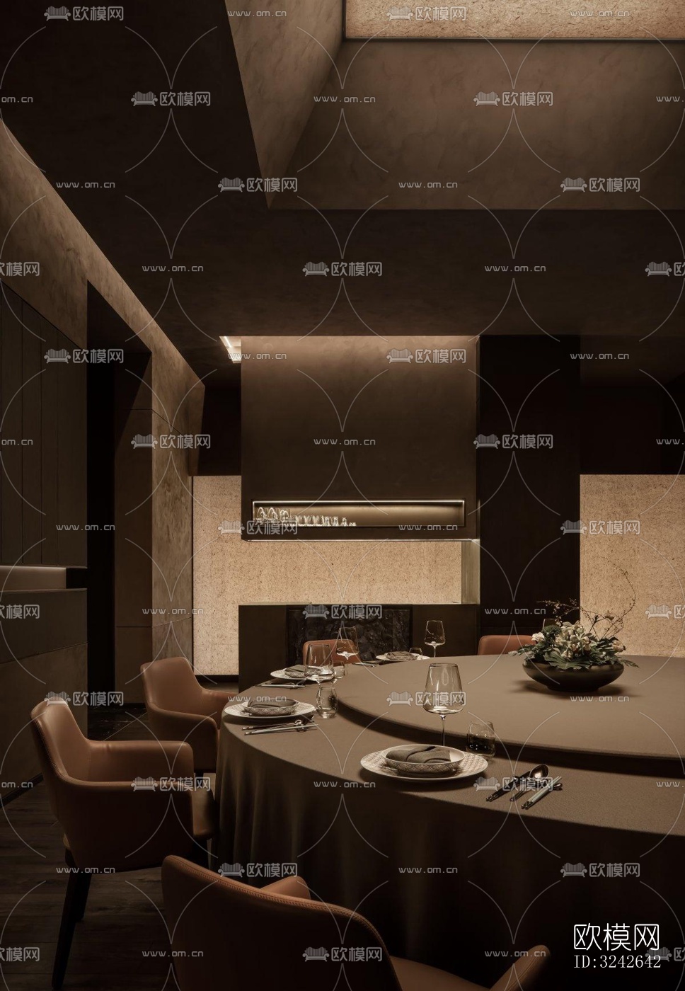 新中式中餐厅效果图下载（渲染图11）