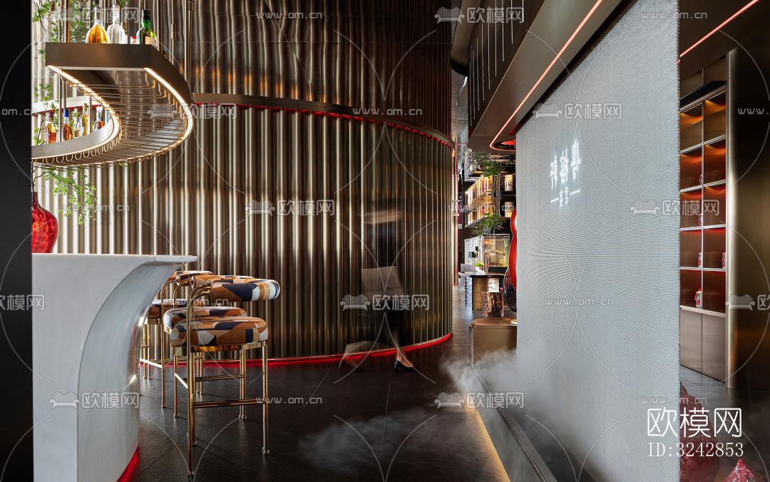 新中式中餐厅效果图下载（渲染图12）