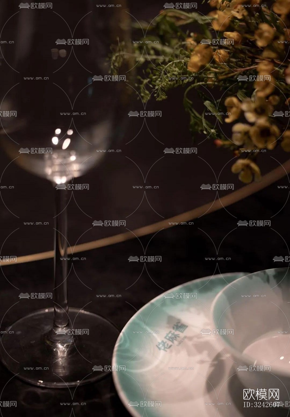 新中式中餐厅效果图下载（渲染图6）