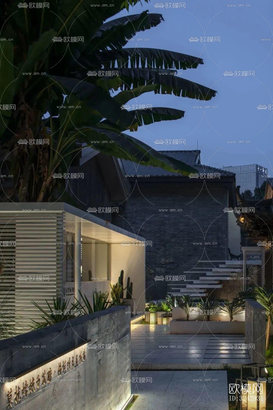 现代中餐厅效果图下载（渲染图2）