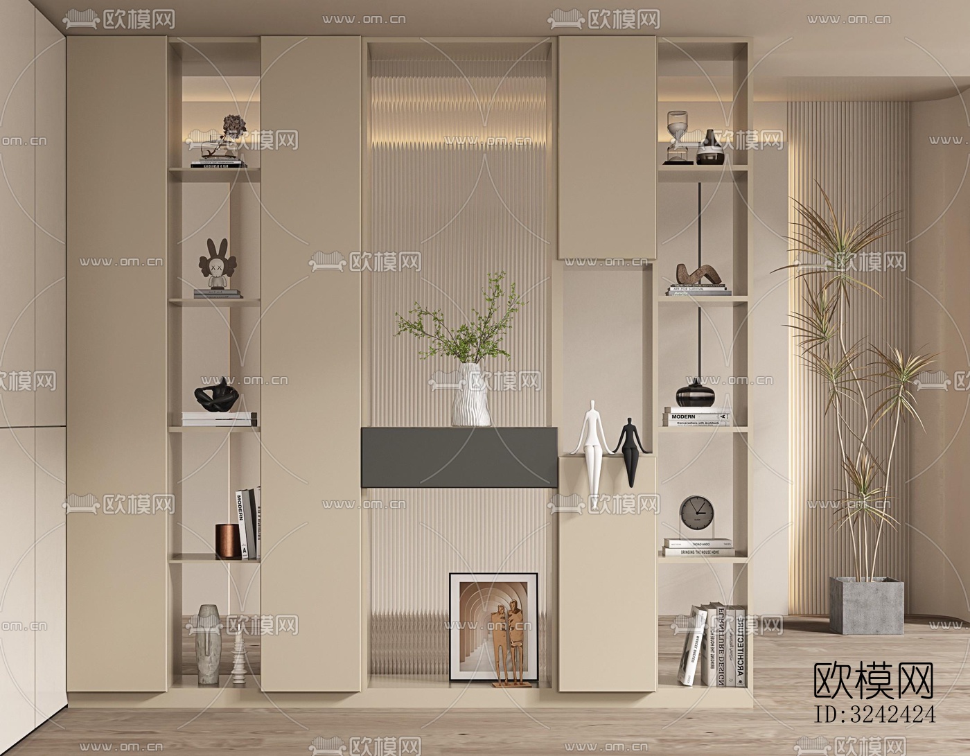 现代玄关过道效果图下载（渲染图3）