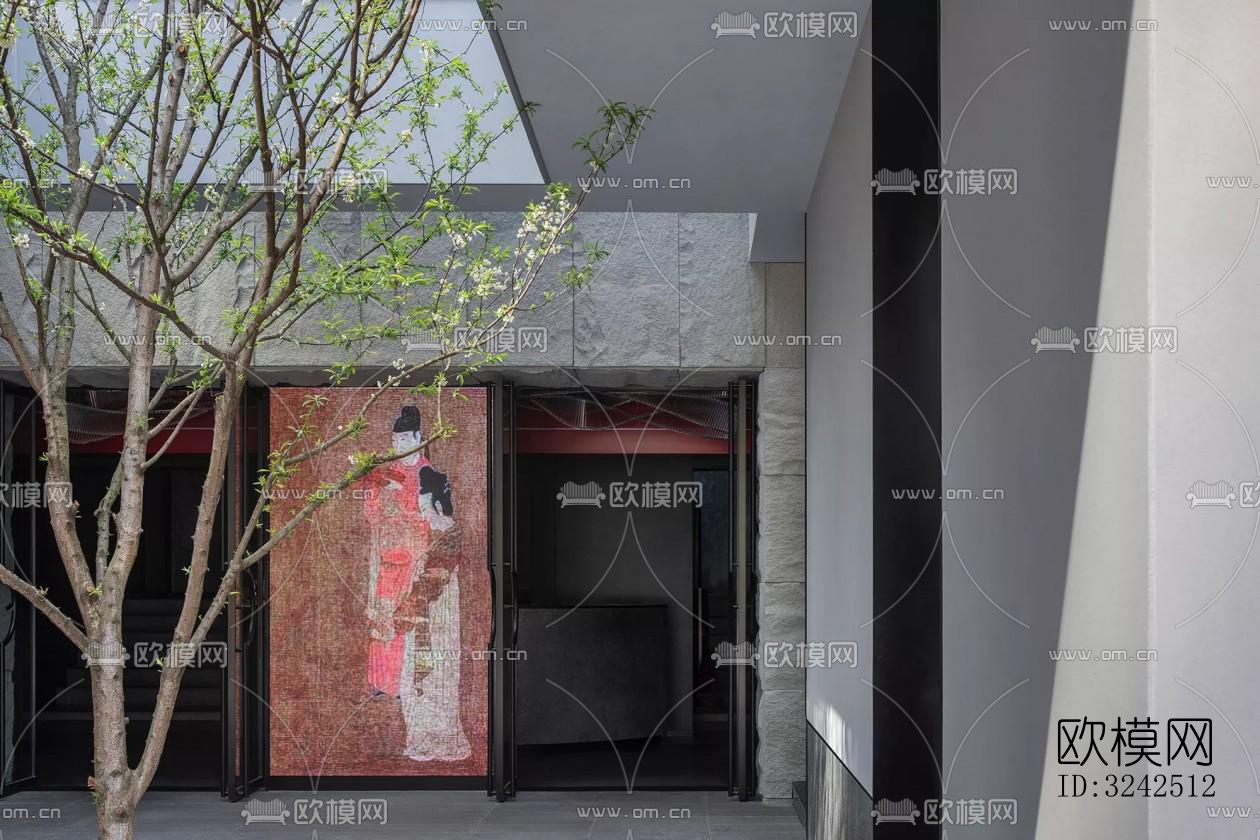 中式中餐厅效果图下载（渲染图3）
