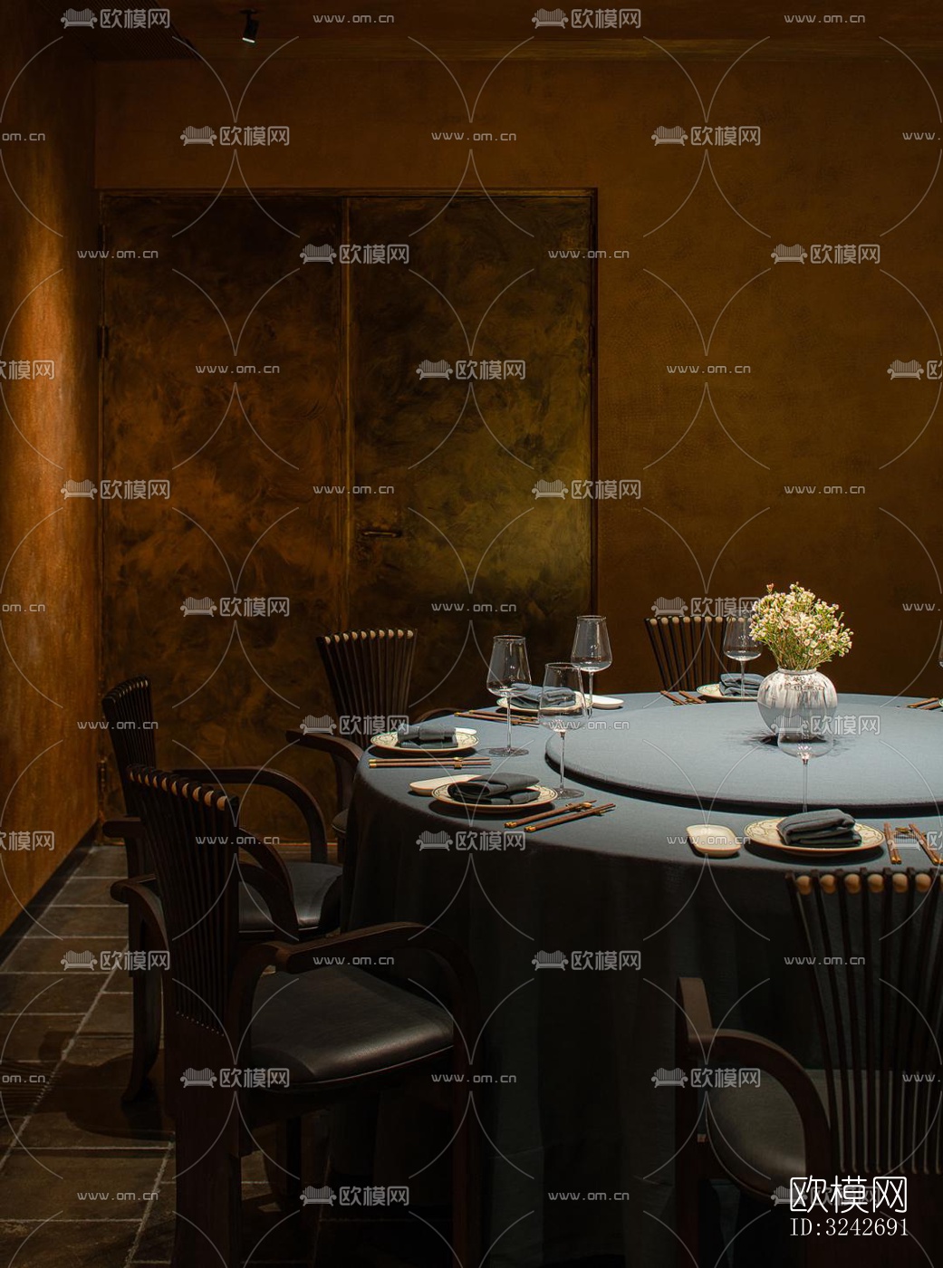 新中式中餐厅效果图下载（渲染图8）