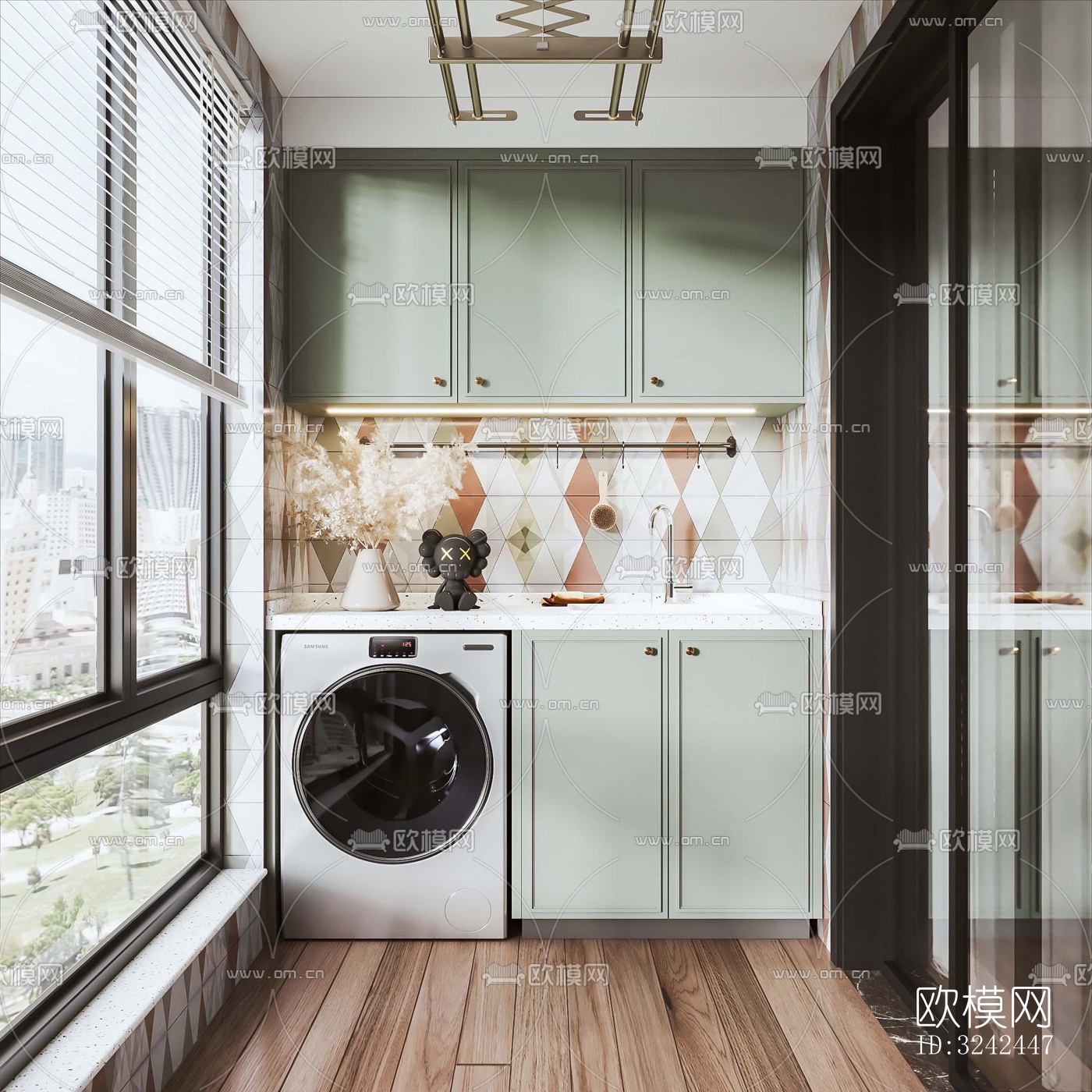 现代阳台花园效果图下载（渲染图5）