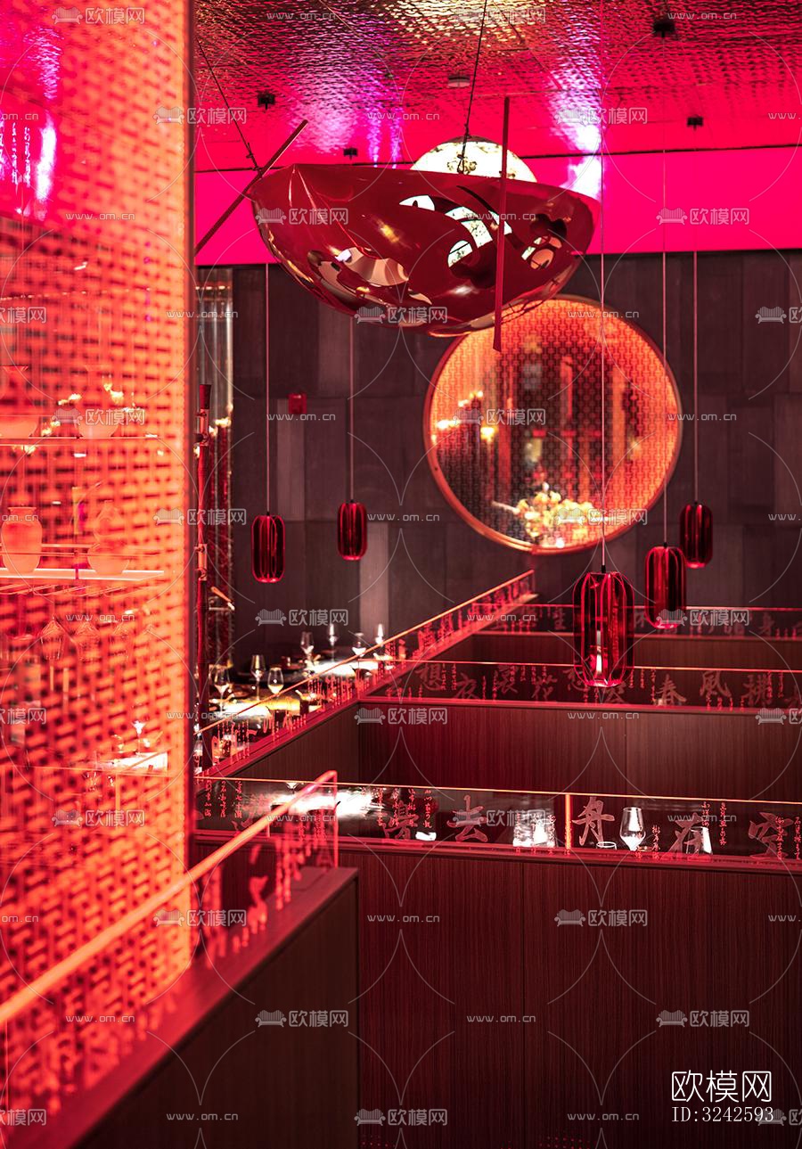 新中式中餐厅效果图下载（渲染图7）