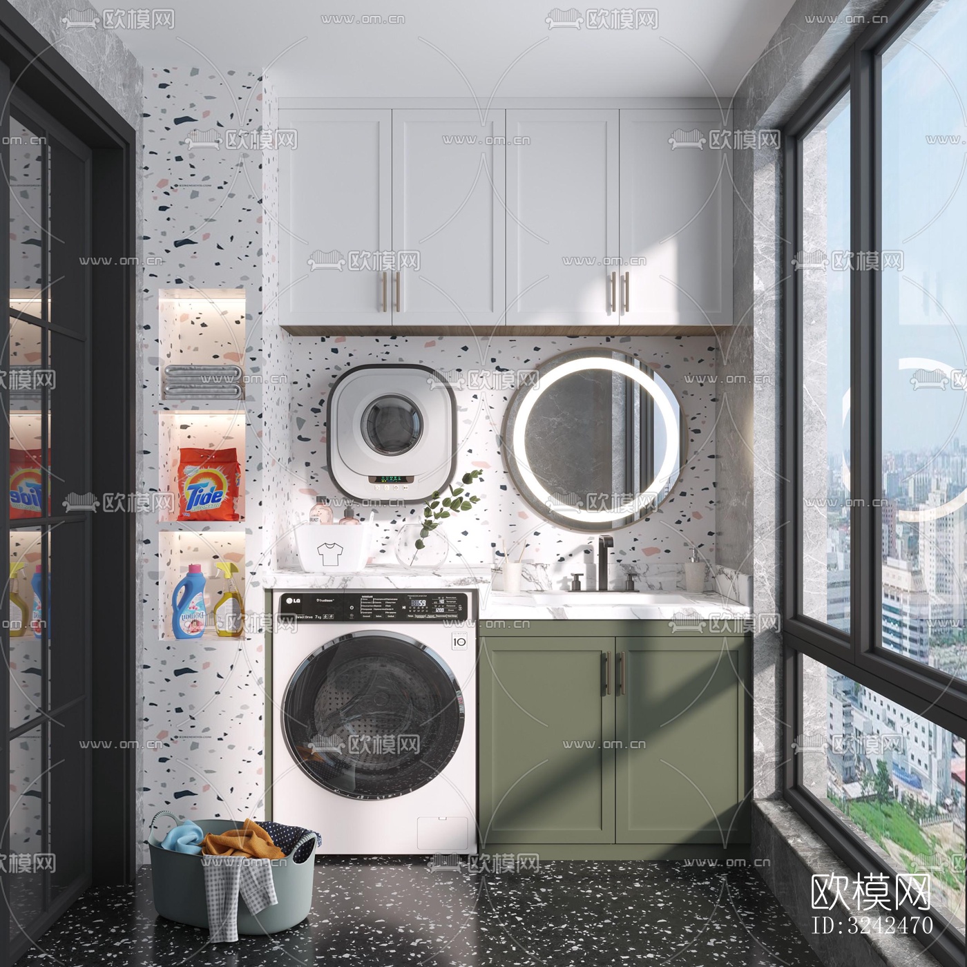 现代阳台花园效果图下载（渲染图5）