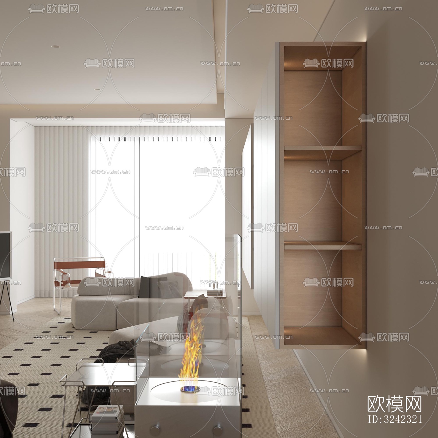 现代客餐厅效果图下载（渲染图3）