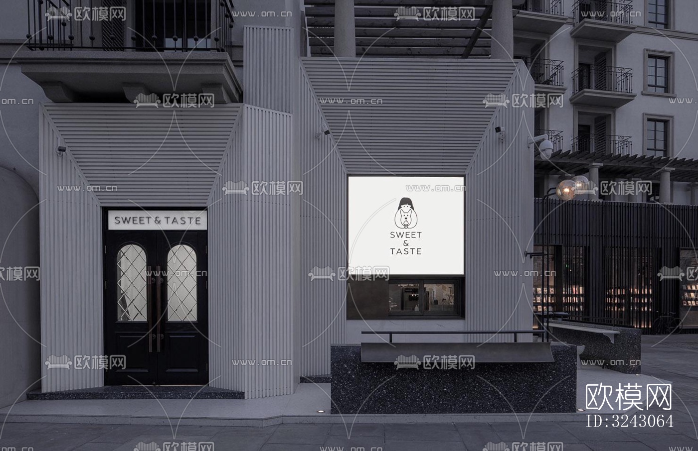 现代咖啡奶茶效果图下载（渲染图7）