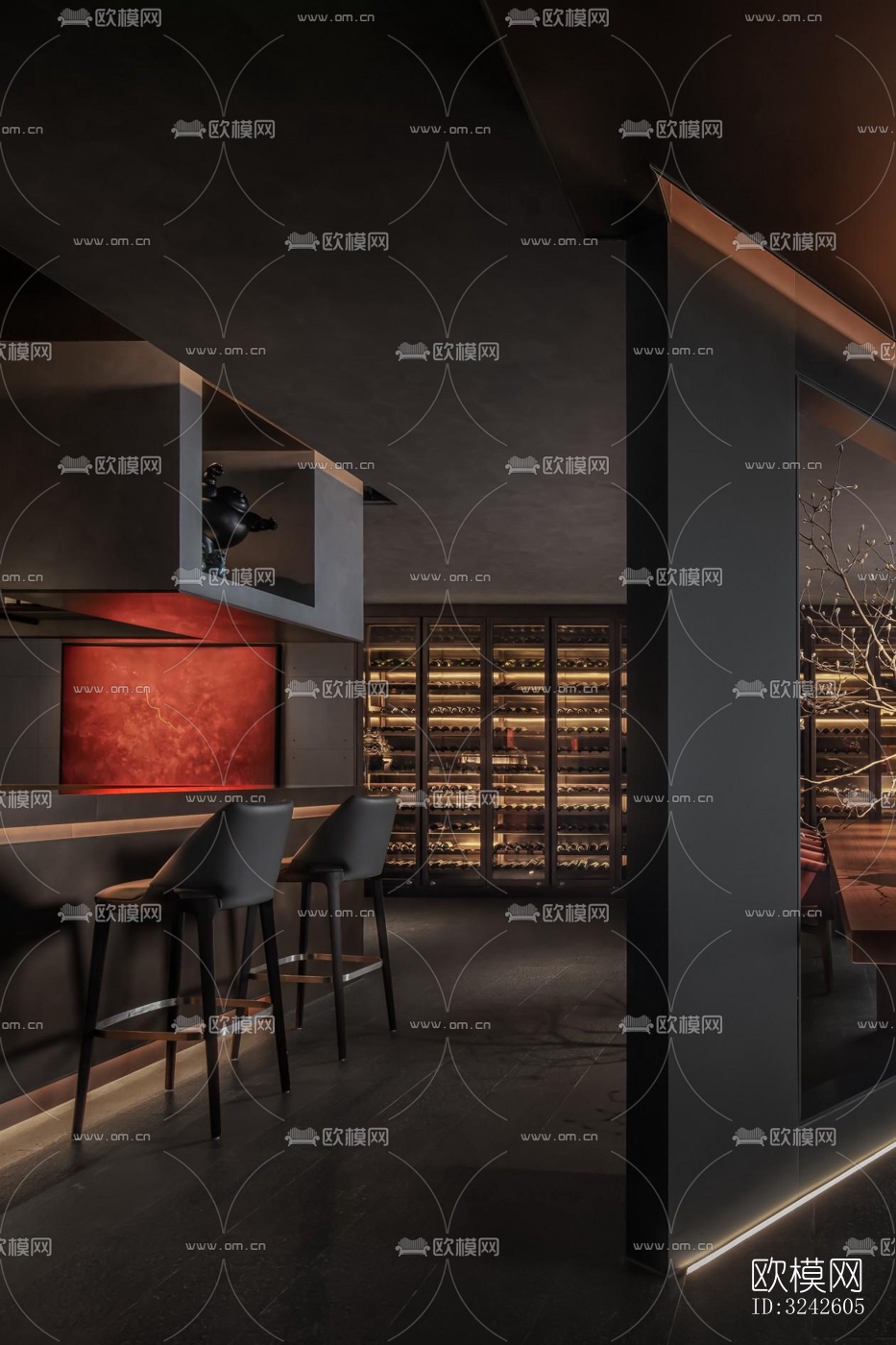 新中式中餐厅效果图下载（渲染图7）