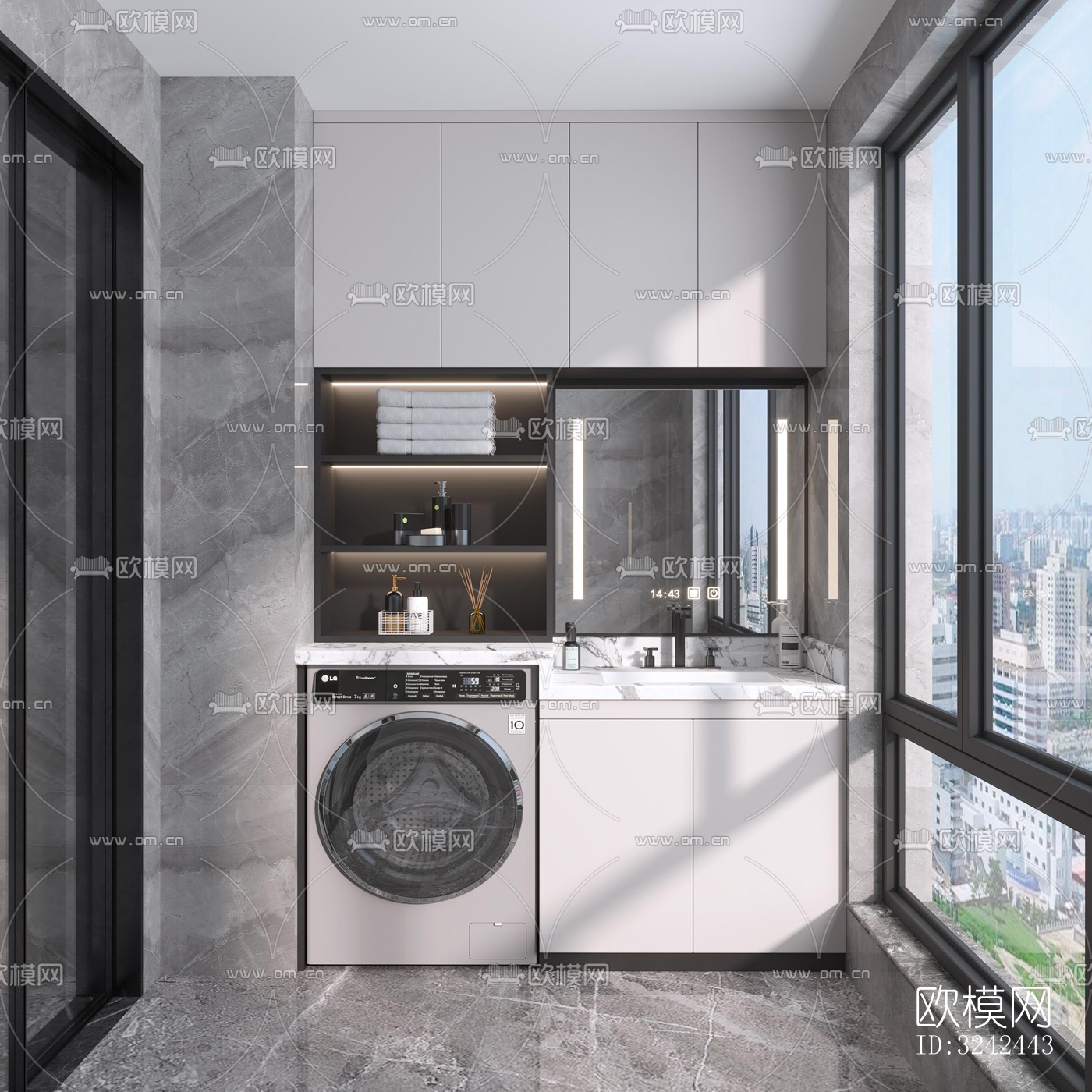 现代阳台花园效果图下载（渲染图5）