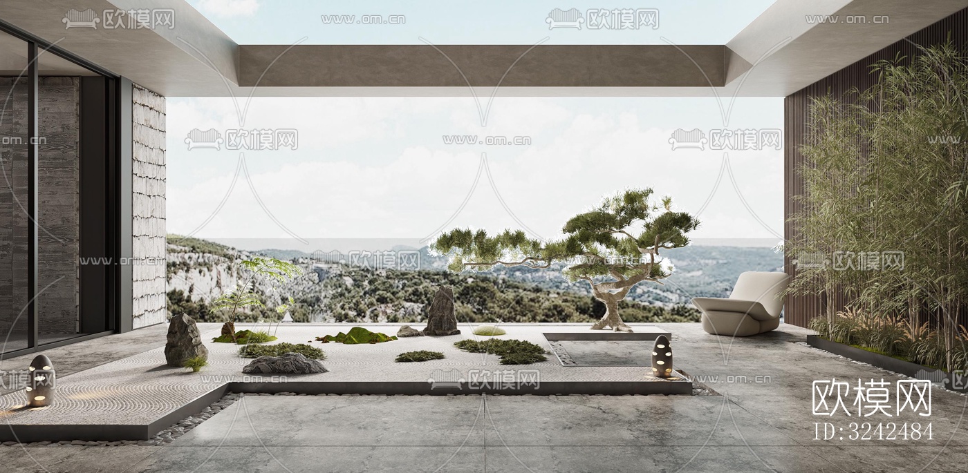 现代阳台花园效果图下载（渲染图5）