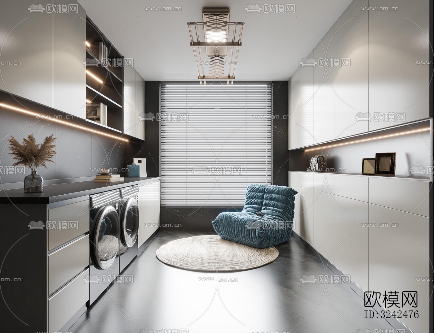 现代阳台花园效果图下载（渲染图1）