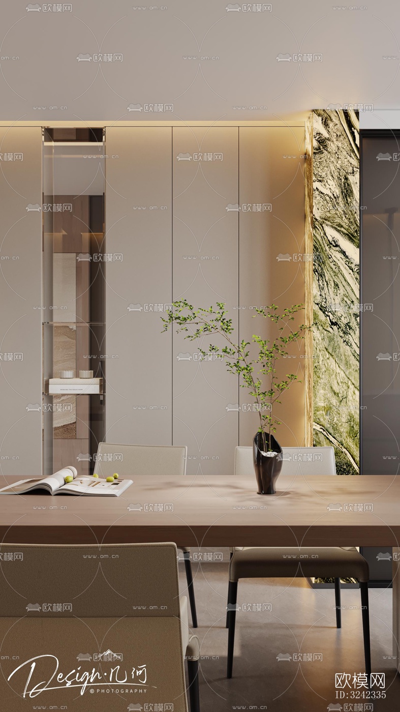 现代客餐厅效果图下载（渲染图10）