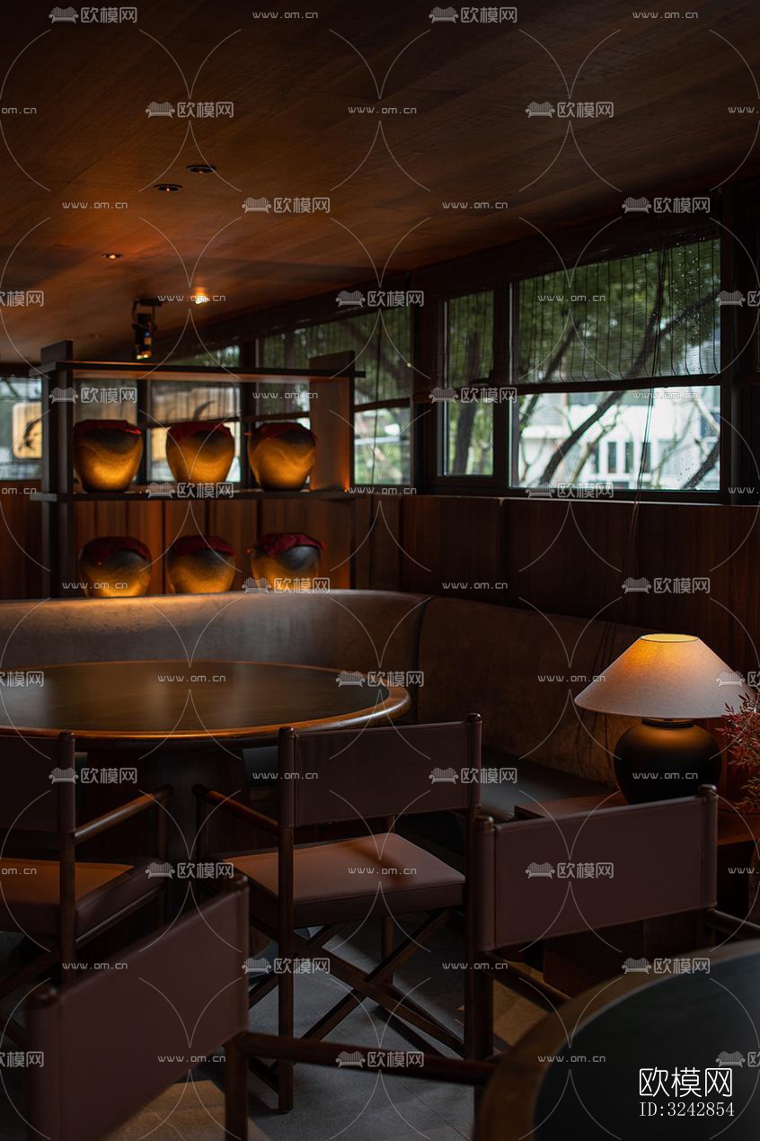 新中式中餐厅效果图下载（渲染图11）