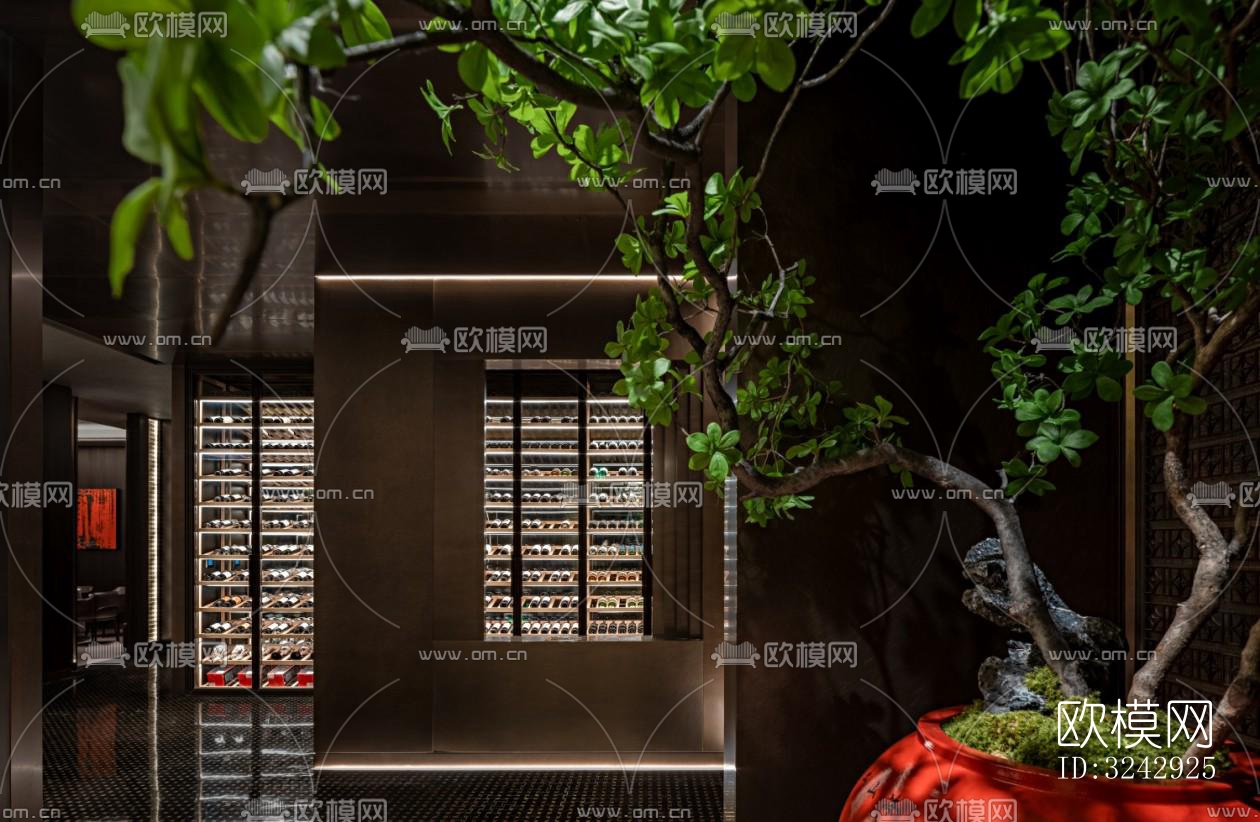现代中餐厅效果图下载（渲染图4）