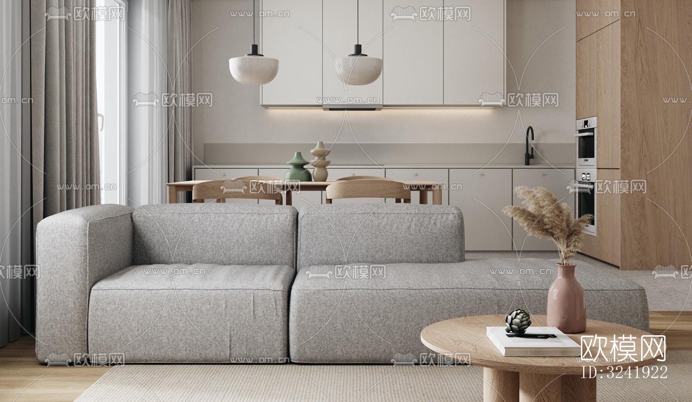 北欧公寓效果图下载（渲染图1）