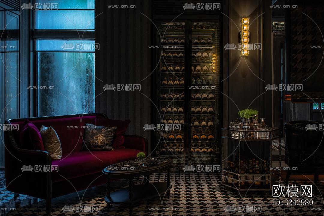 美式中餐厅效果图下载（渲染图5）