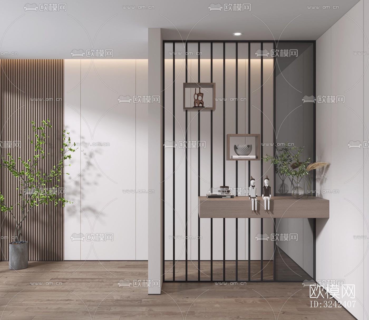 现代玄关过道效果图下载（渲染图2）