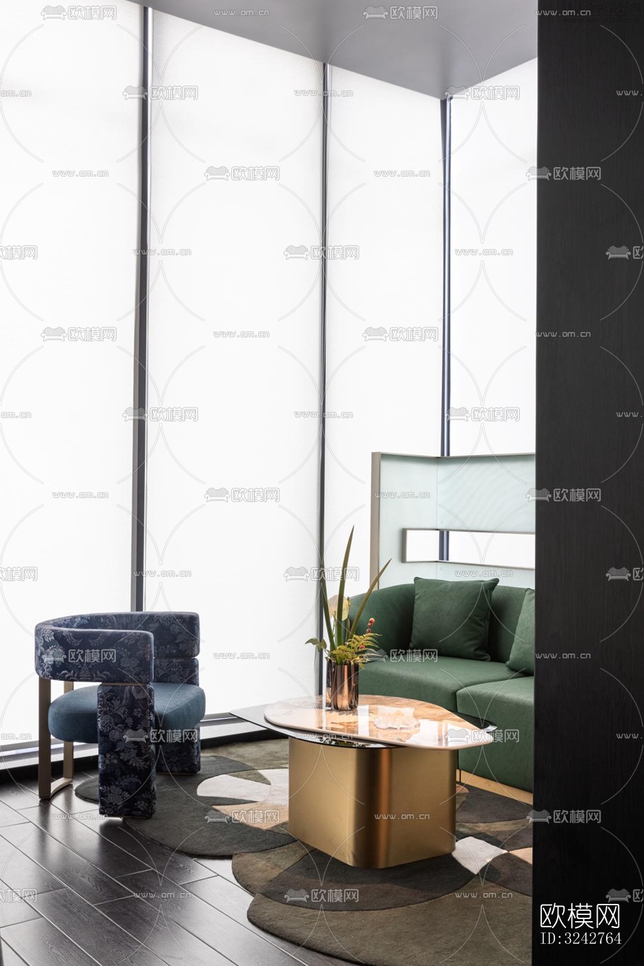 新中式中餐厅效果图下载（渲染图17）