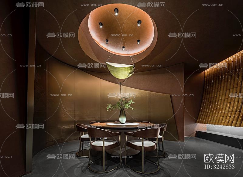 新中式中餐厅效果图下载（渲染图7）