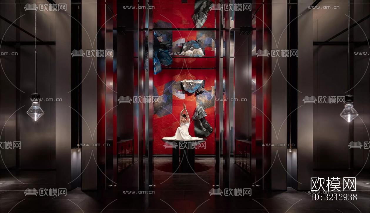 现代中餐厅效果图下载（渲染图20）