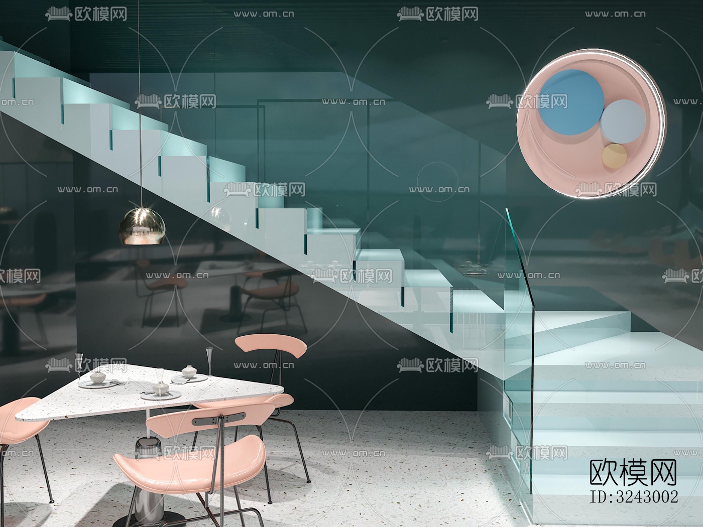 北欧咖啡奶茶效果图下载（渲染图2）