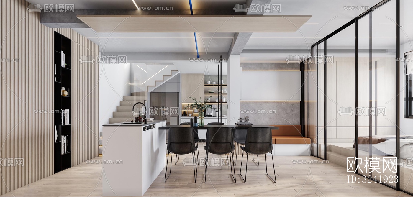 现代公寓效果图下载（渲染图6）