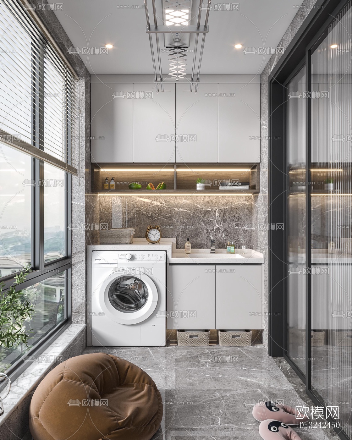 现代阳台花园效果图下载（渲染图3）