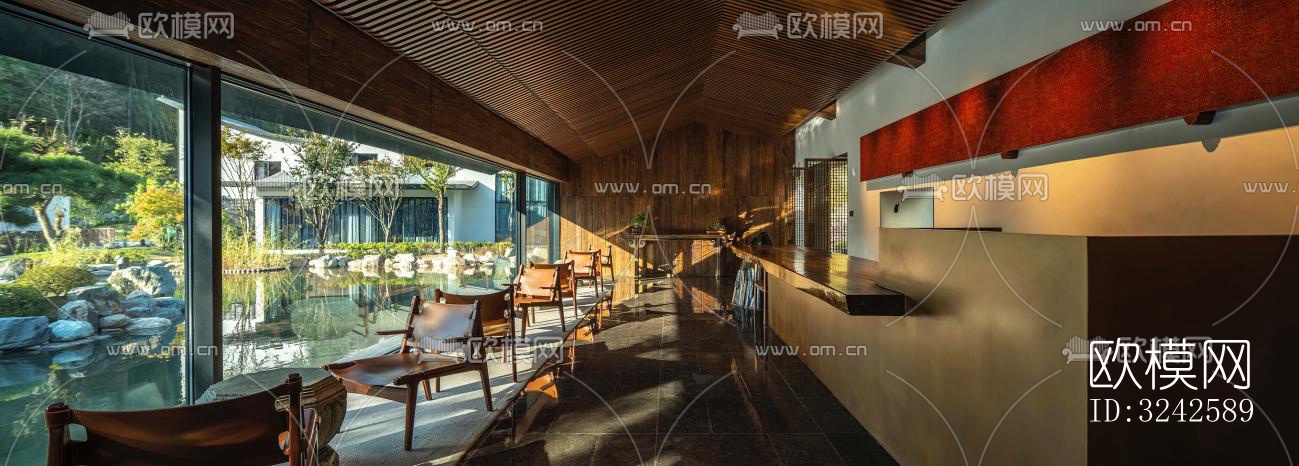 新中式中餐厅效果图下载（渲染图3）